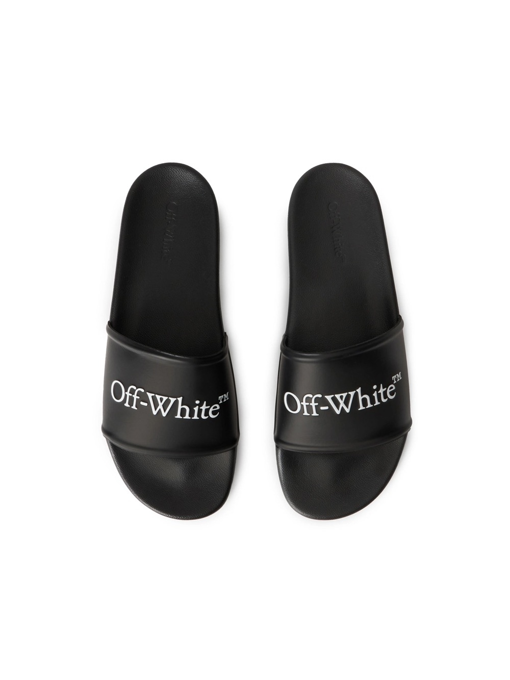 Off-White Black Slide Sandals with White Logo